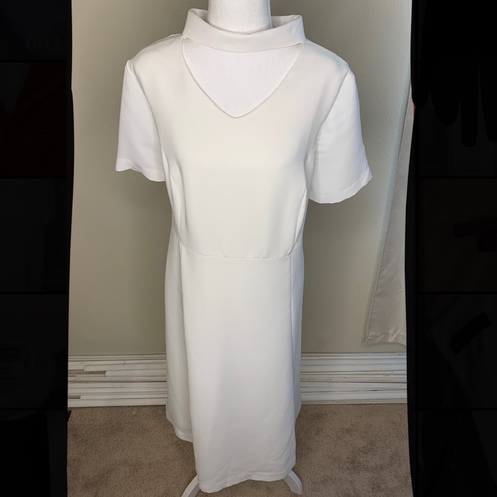 JESSICA LONDON: A-Line Dress - White - Size 18W 🦆